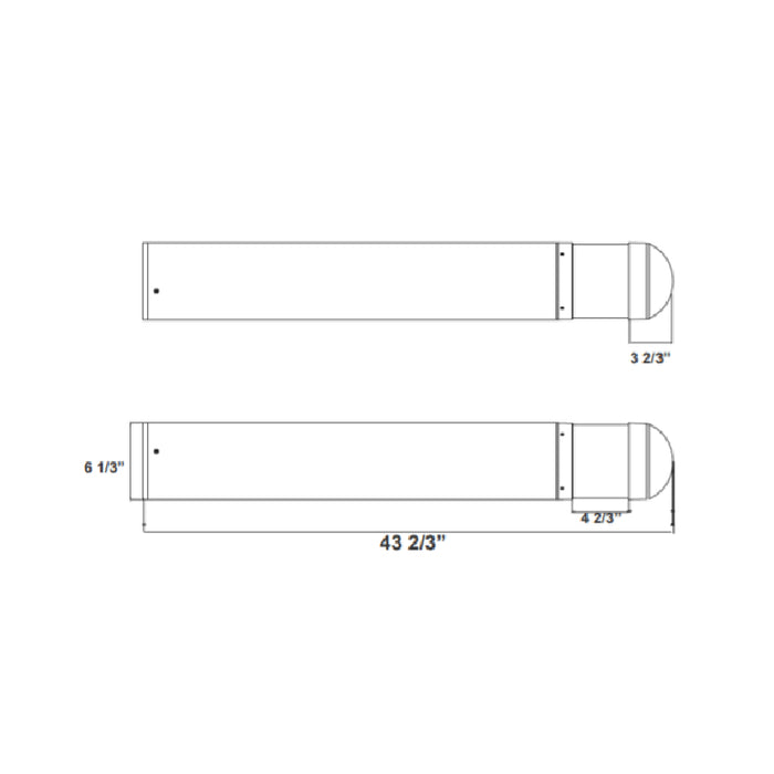BOL 44" LED Round Dome Top Bollard Wattage/CCT Select 120-277V Louver Reflector, Clear Lens