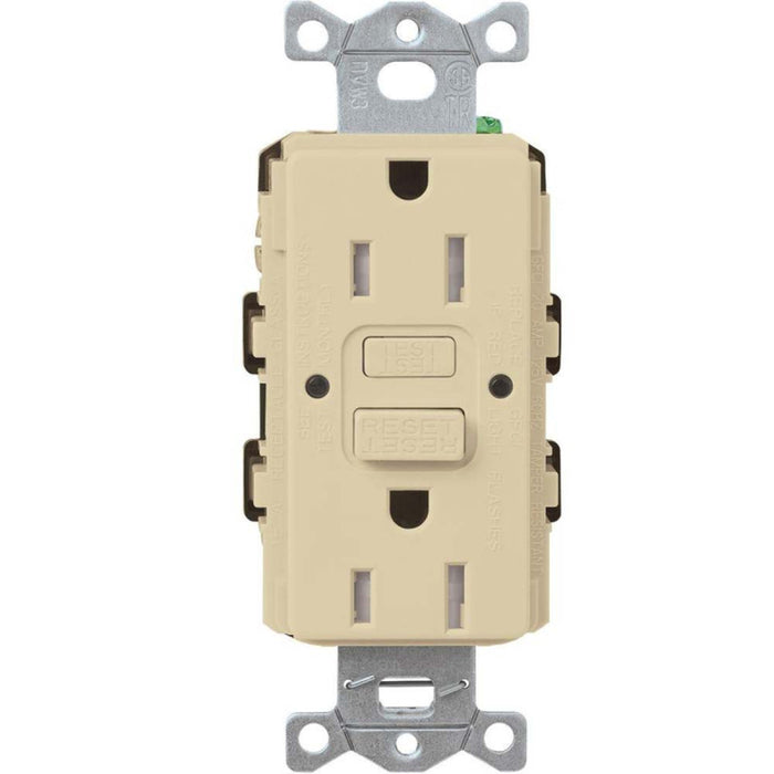 Lutron CAR-15-GFST Claro 15A Duplex Tamper-Resistant Self Testing GFCI Receptacle