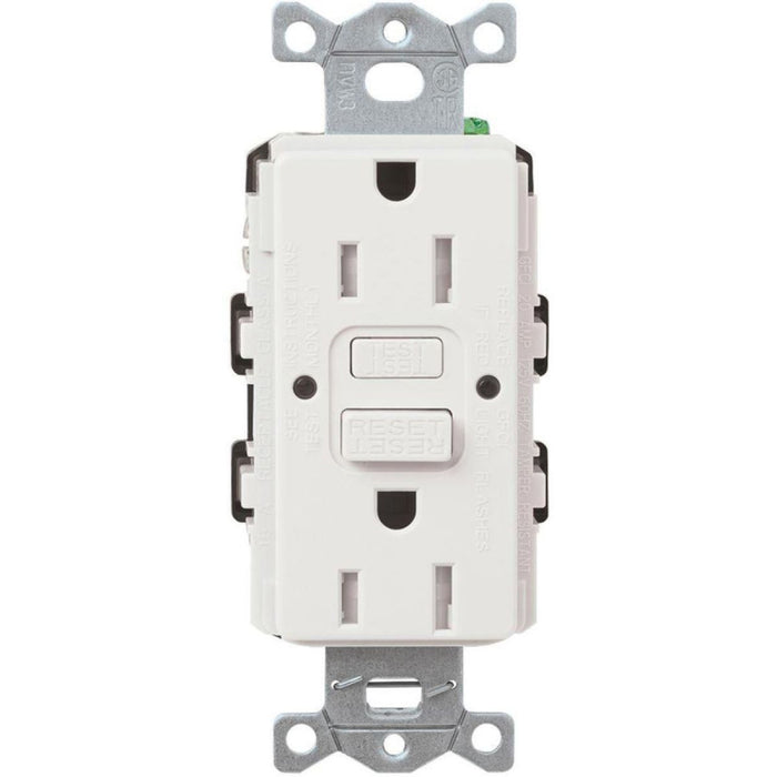 Lutron CAR-15-GFST Claro 15A Duplex Tamper-Resistant Self Testing GFCI Receptacle