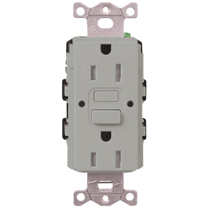 Lutron CAR-15-GFST Claro Self-Testing Tamper Resistant GFCI Receptacle