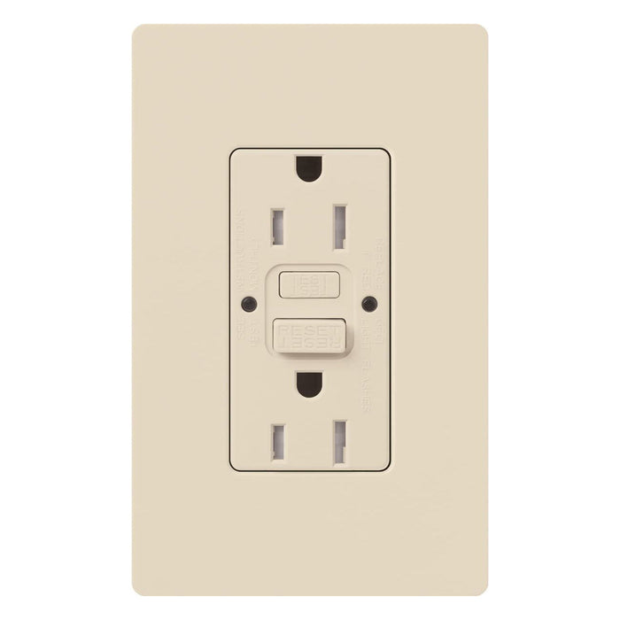 Lutron CAR-15-GFST Claro Self-Testing Tamper Resistant GFCI Receptacle
