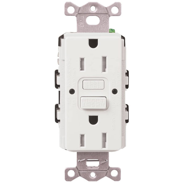 Lutron CAR-15-GFST Claro Self-Testing Tamper Resistant GFCI Receptacle