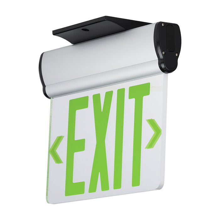 Compass CEL Series Edge-Lit LED Exit Sign with Battery - Single Face, Green Letters