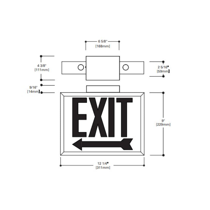 Sure-Lites CHX61 3W LED Exit Sign, AC only, Single Face
