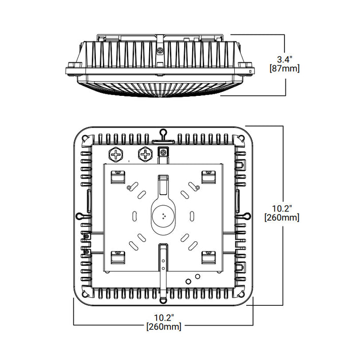 Lumark CLCS17 60W LED Canopy Light, 4000K, 8000 Lumens,  120-277V , Bronze