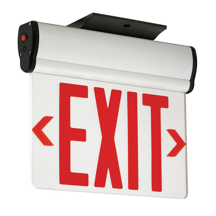 Compass CEL Series Edge-Lit LED Exit Sign with Battery - Double Face, Red Letters