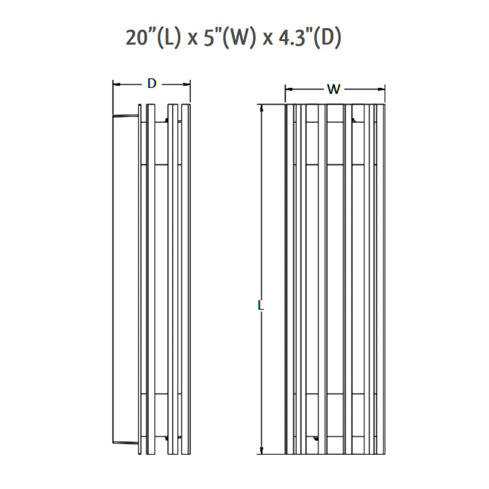 Westgate CRE-05 Crest Pen 10W 20" Tall, LED Outdoor Wall Sconce, 100-277V