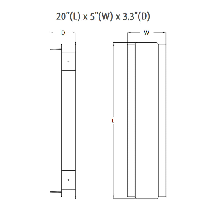 Westgate CRE-06 Crest Still 10W 20" Tall, LED Outdoor Wall Sconce, 100-277V