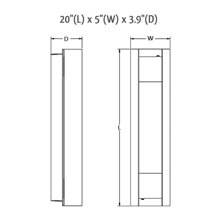 Westgate CRE-07 Crest Passage 10W 20" Tall ,LED Outdoor Wall Sconce, 100-277V