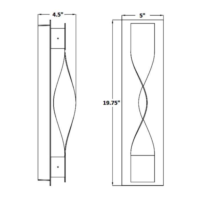 Westgate CRE-08 Crest Crush 10W 20" Tall LED Outdoor Wall Sconce 100-277V