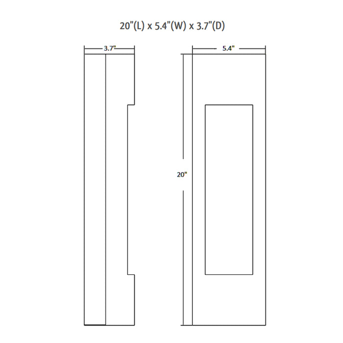 Westgate CRE-10 Crest Burrow 10W 20" Tall LED Outdoor Wall Sconce 100-277V