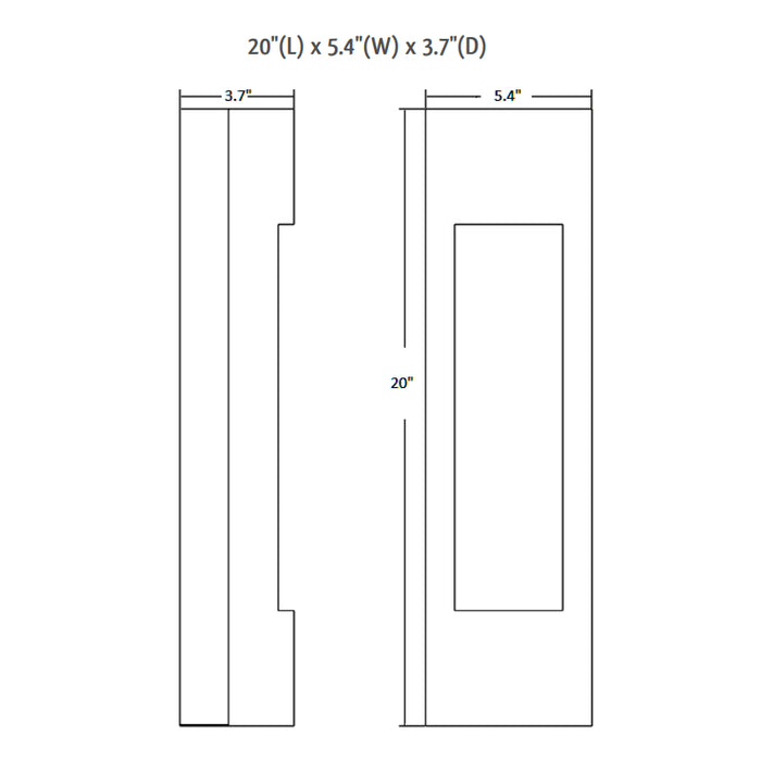 Westgate CRE-HL20-10 Crest Burrow 20W, 20" Tall LED Outdoor Wall Sconce, 1800 Lumens,  100-277V