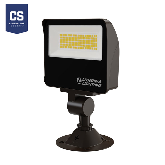 Lithonia Contractor Select ESXF1 6"Wide, 9-34W LED Flood Light,Photocell,Adjustable Lumens, Selectable CCT, 120-277V