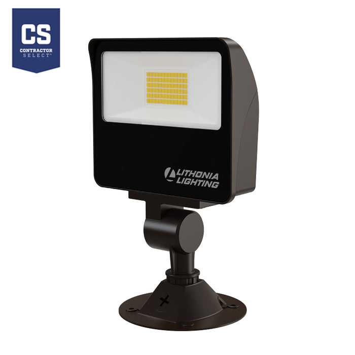 Lithonia Contractor Select ESXF1 6" 17W LED Flood Light, Photocell, 2500 Lumen, Selectable CCT, 120-277V