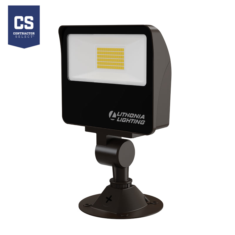 Lithonia Contractor Select ESXF1 P0 17W LED Flood Light with Photocell, Knuckle Mount, CCT Selectable