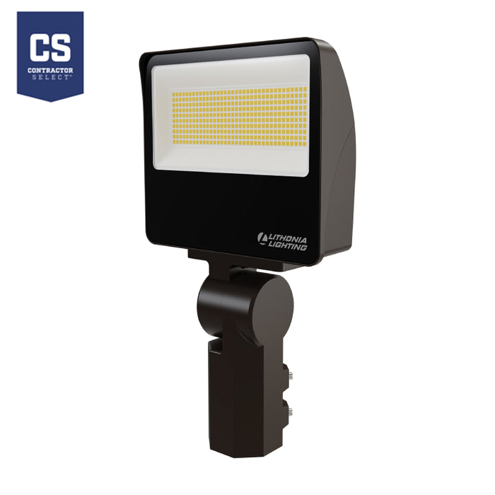 Lithonia Contractor Select ESXF3 Alo 100W LED Flood Light with Photocell, Knuckle/Yoke Mount, CCT Selectable, 120-347V