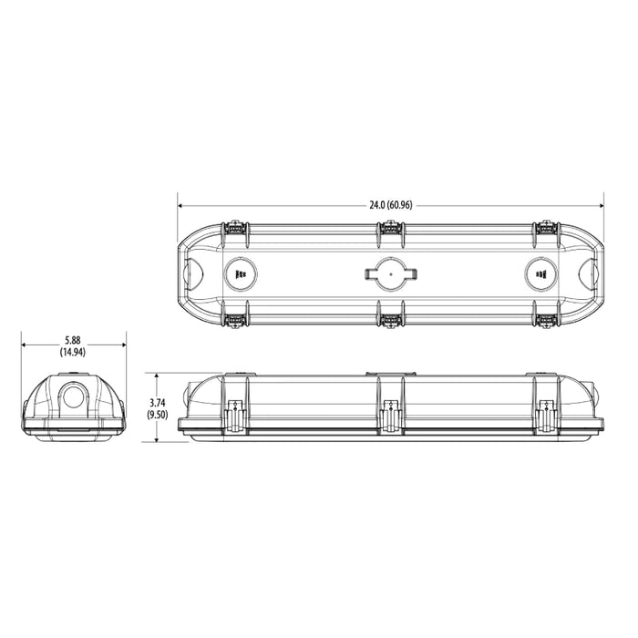 Lithonia DMW2 24" LED Vapor Tight Light, 4000 lm, 5000K
