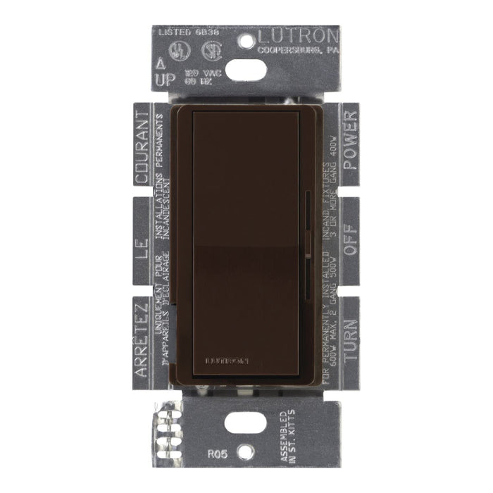 Lutron DV-600P-BR Diva 600W Single Pole Incandescent/Halogen Preset Dimmer with Locator Light - Brown