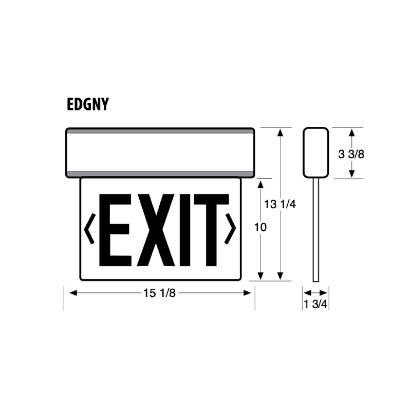 Lithonia EDGNY LED Edge-Lit Surface Mount Exit Sign with Battery Backup, Double Face, New York City Approved