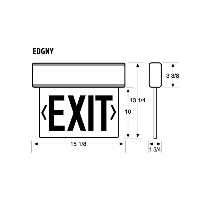 Lithonia EDGNY LED Edge-Lit Surface Mount Exit Sign with Battery Backup, Single Face, New York City Approved