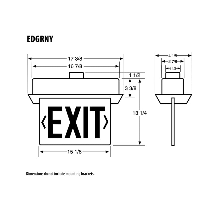 Lithonia EDGRNY LED Edge-Lit Recess Mount Exit Sign, Single Face, New York City Approved