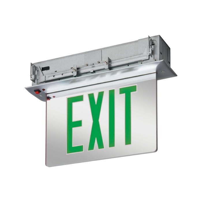 Lithonia EDGR LED Recessed Edge-Lit Exit Sign with Battery Backup, Double Face