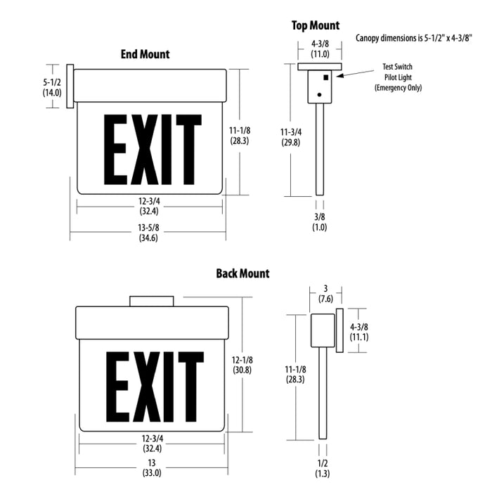 Lithonia EDG LED Edge-Lit Surface Mount Exit Sign, Single Face