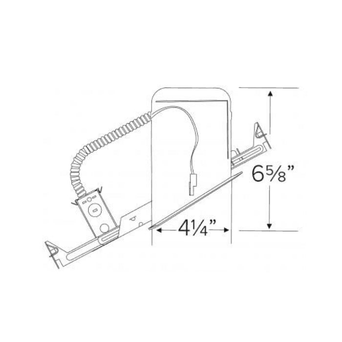 Elco EL470ICA 4" LED IC Airtight Sloped Ceiling Single Wall New Construction Housing, 6-Pack