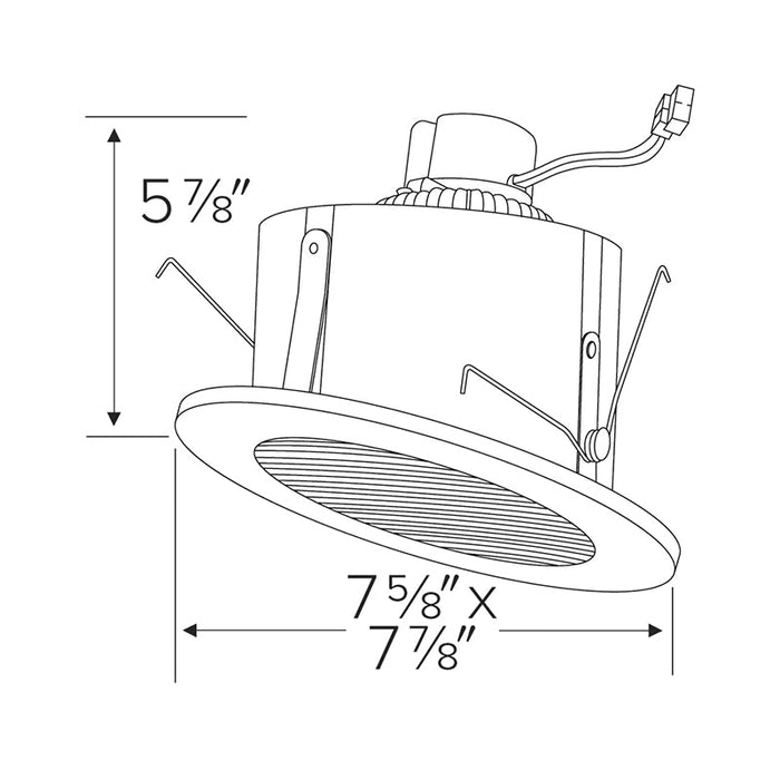 Elco EL713CT5 6" 15W Sloped Ceiling LED Baffle Insert, 5CCT Selectable, 120V