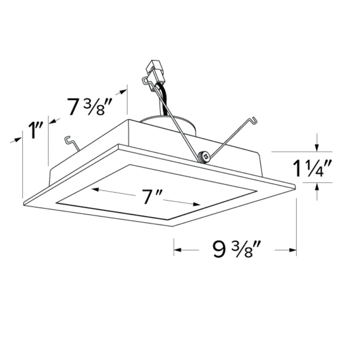 Elco EL881 8" 18W LED Square Retrofit Insert, 5CCT Selectable, 120V