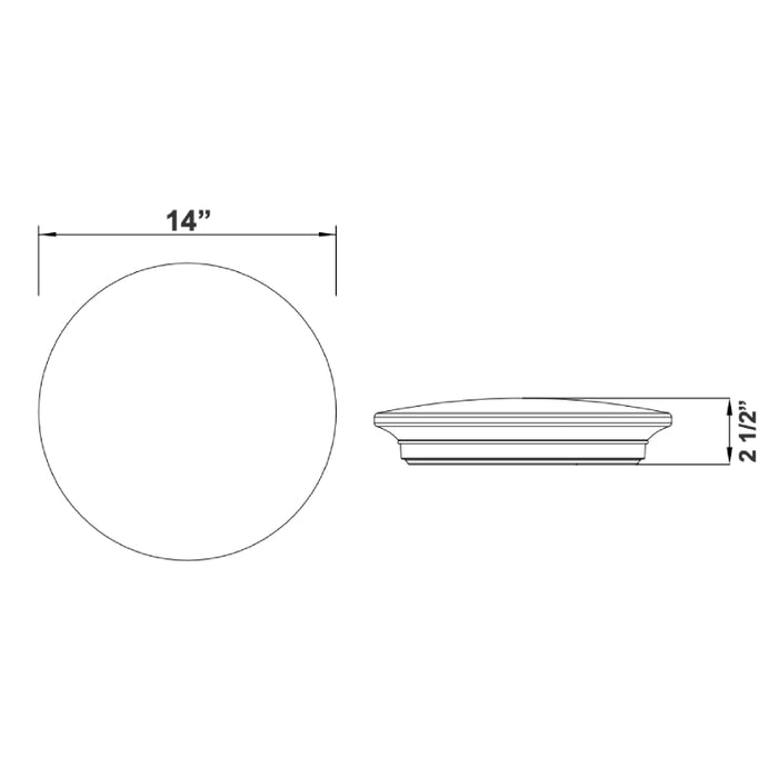 Westgate FCRB 14" 20W LED Flush Mount Cloud Fixture, CCT Selectable