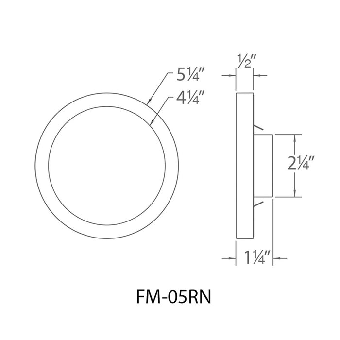 WAC FM-05RN 5" Round LED Outdoor Ceiling Mount, 3500K