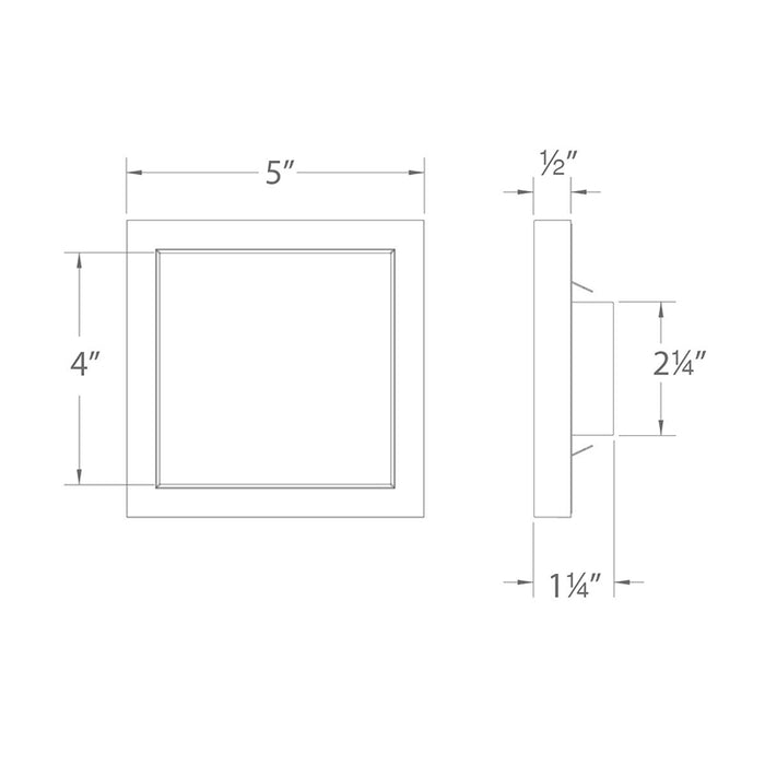 WAC FM-05SQ 5" Square LED Outdoor Ceiling Mount, 3500K