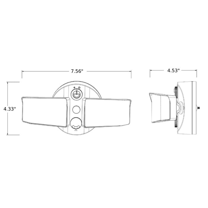 Lithonia HGX-2SH-ALO 25W 2-Head HomeGuard LED Security Floodlight, Switchable CCT