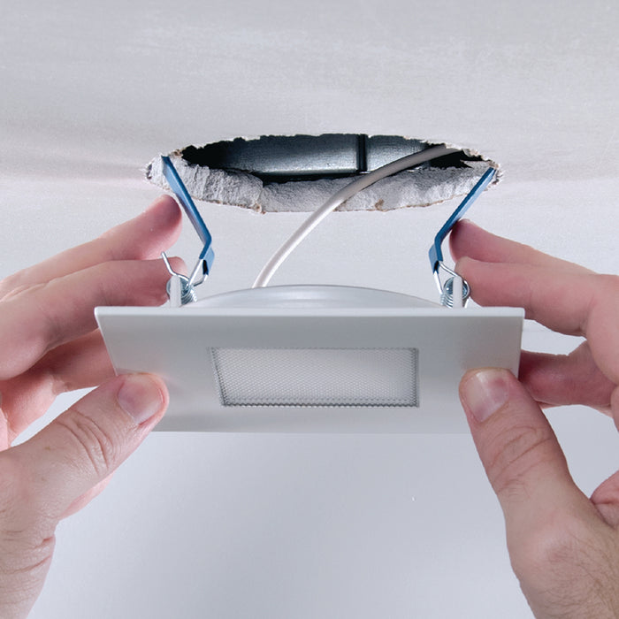 Halo HLB4SP 4" LED Square Lens Downlight with Remote Driver/Junction Box, CCT Selectable