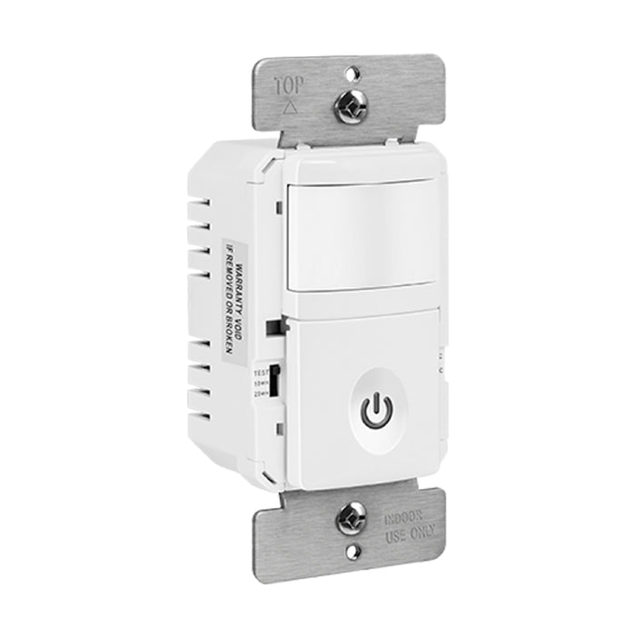 Enerlites HMOS-J 180° PIR Occupancy/Vacancy Motion Sensor Wall Switch, Secured Ground Wire Required, Single Pole