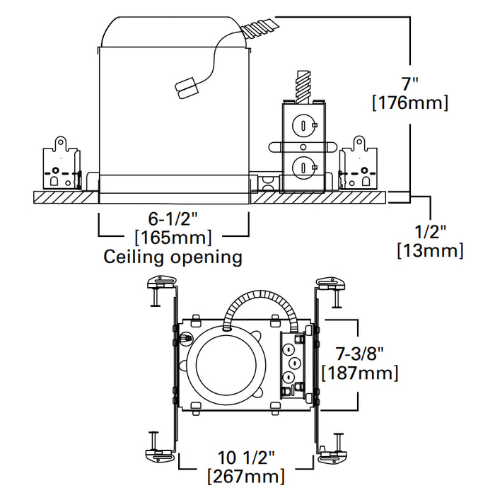 Halo H750T 6" Non-IC New Construction LED Housing