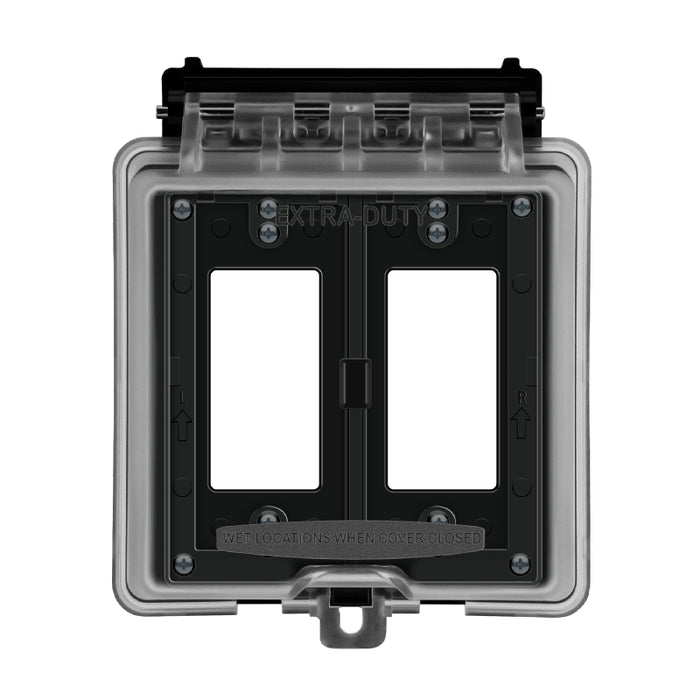 Enerlites IUC2V-D 2 Gang Extra-Duty Weatherproof Outdoor Cover for Decorator/GFCI Receptacle