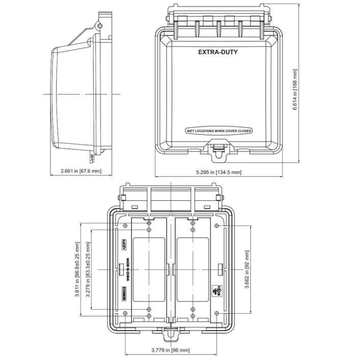 Enerlites IUC2V-D 2 Gang Extra-Duty Weatherproof Outdoor Cover for Decorator/GFCI Receptacle