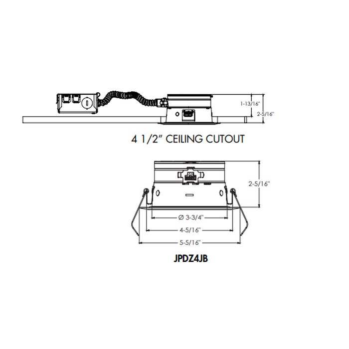 Juno Contractor Select JPDZ4JB Podz 4" Canless Round LED Downlight, CCT Selectable