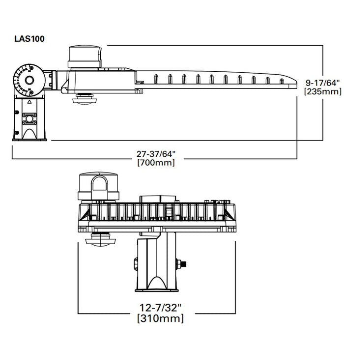 Lumark LAS100 250W LED Area Luminaire 10-Position Lumen Selectable  120-277V