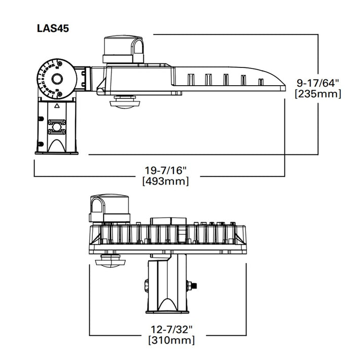 Lumark LAS45 150W LED Area Luminaire, 10-Position Lumen Selectable Slipfitter Mount 120-277V