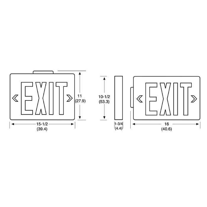 Lithonia LENY Signature LED Exit Sign with Battery Backup, Single Face