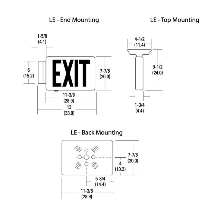 Lithonia LE Signature LED Exit Sign with Battery Backup, Double Face