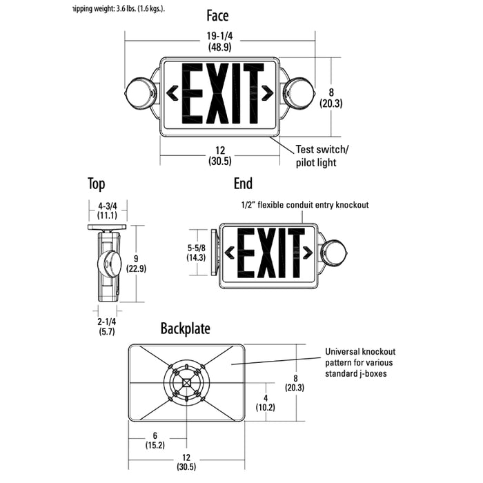 Lithonia LHQM Quantum LED Exit/Emergency Combo