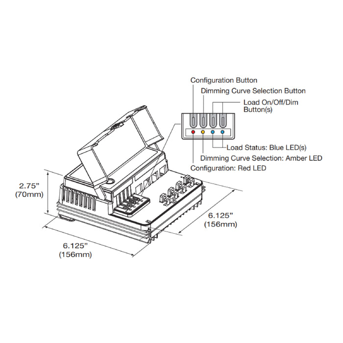 Wattstopper LMRC-221 DLM Universal Dimming Room Controller, 1 channel, 16A