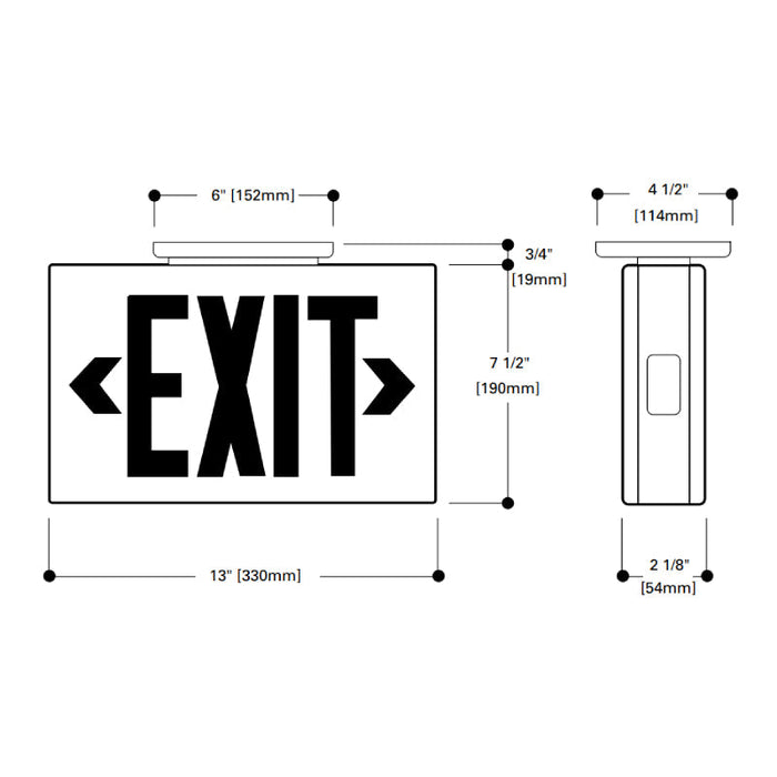 Sure-Lites LPX7SD LED Exit Sign, Self-Powered, Self-diagnostic, Single and Double Face