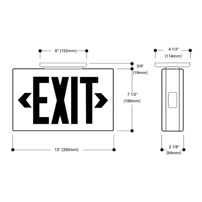 Sure-Lites LPX6 LED Exit Sign, AC Only, Single and Double Face