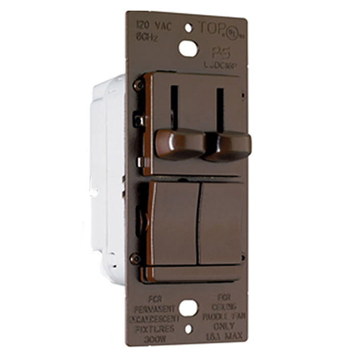 Legrand LSCLDC163P LS Trademaster CFL/LED/Incandescent Preset Dimmer, 3-Speed De-Hummer Fan Control