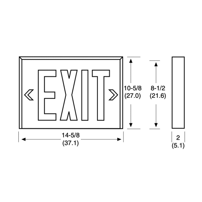 Lithonia LXNY LED Exit Sign, Single Face